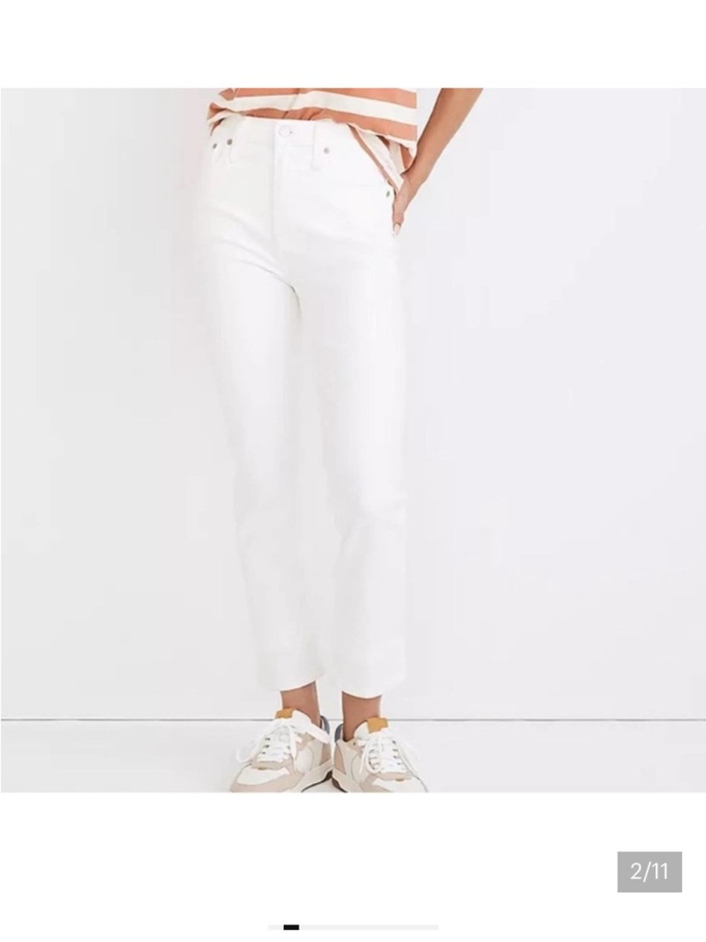 Madewell White Straight-Leg High-Rise Jeans